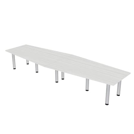 Skutchi Designs 45 in W, 144 in L, 29 in H, Engineered Wood Top, White HAR-HEXIR-46143PT-WC